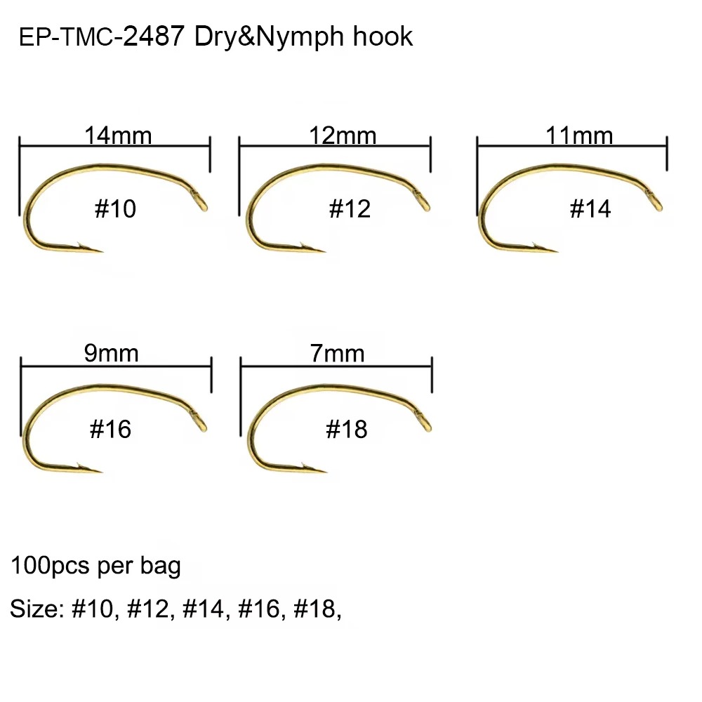 Eupheng 100pcs EP-TMC2487 Dry  - Fishing Hook Barbless 评论和价格