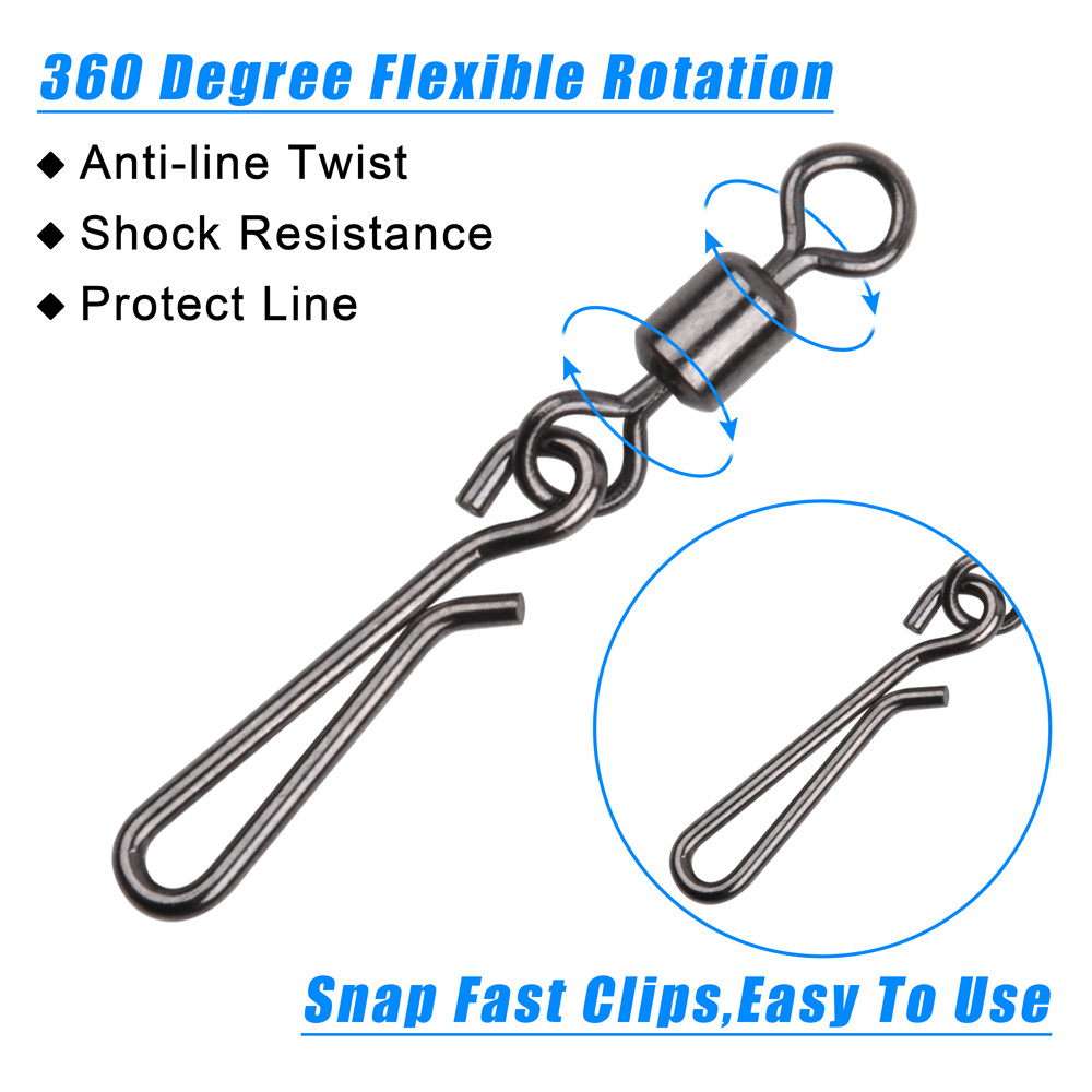 30Pcs swivels and snap for fis - Fishing Hook Stainless Steel 评论和价格