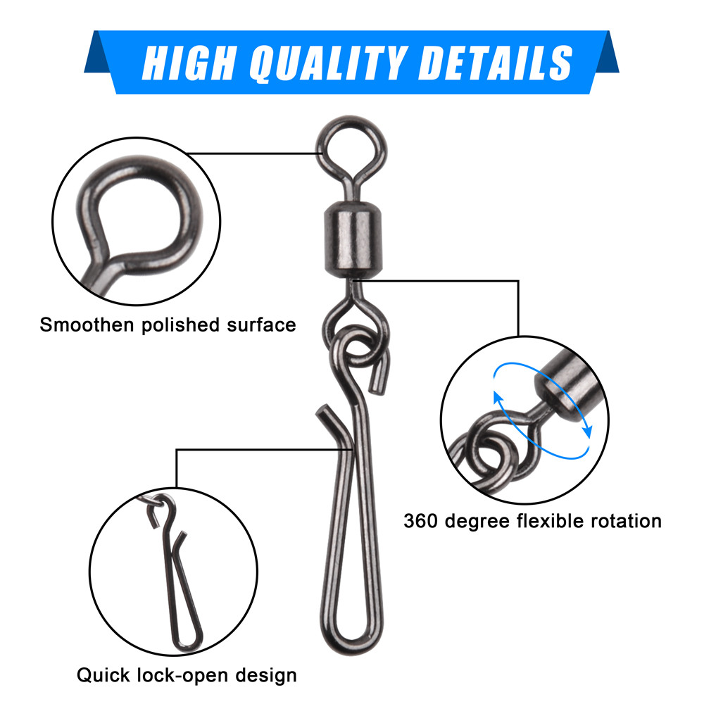 30Pcs swivels and snap for fis - Fishing Hook Stainless Steel 评论和价格