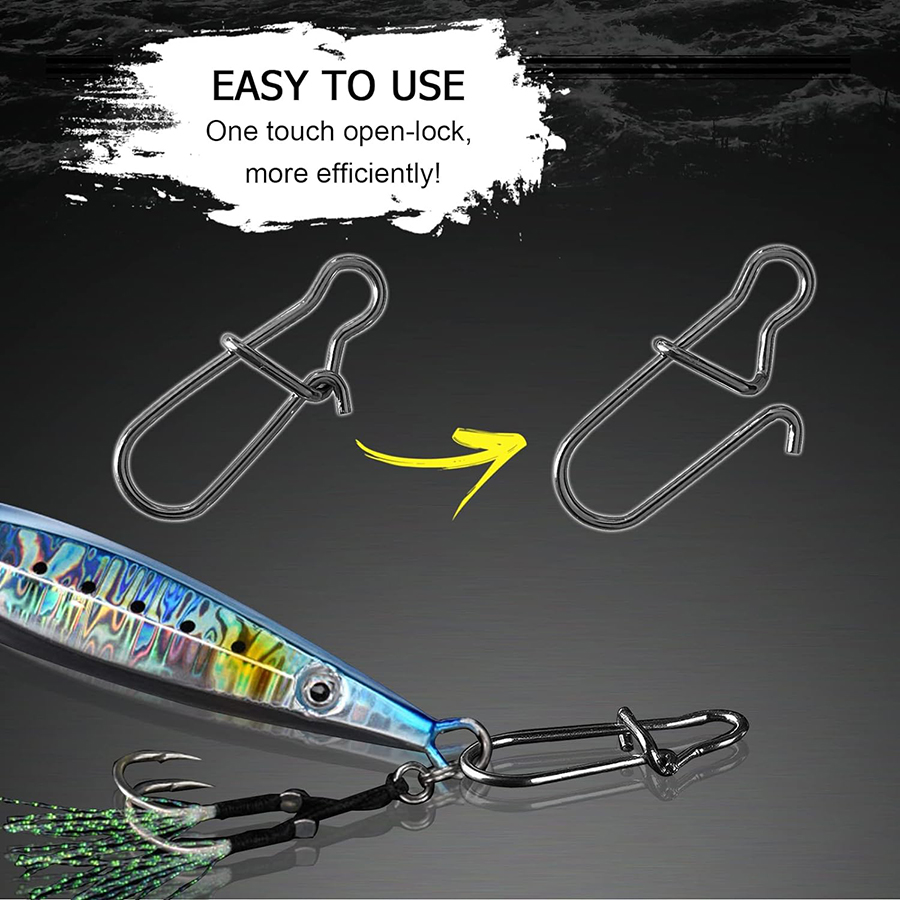 50Pcs Crankbait Snaps Stainles - Fishing Hook Offset 评论和价格
