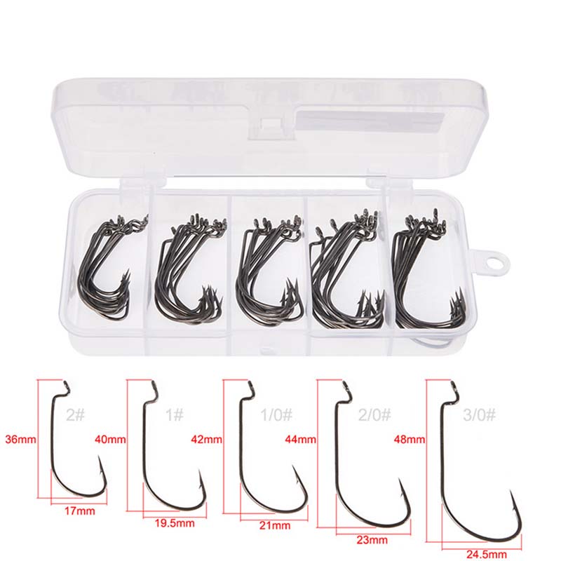 50Pcs/Box High Carbon Steel Fi - Fishing Hook Stainless Steel 评论和价格