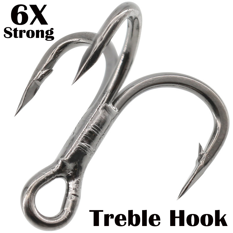 Fishing Treble Hook 6X Strong  - Fishing Hook Offset 评论和价格