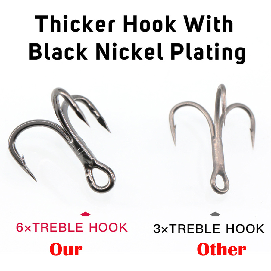 Fishing Treble Hook 6X Strong  - Fishing Hook Offset 评论和价格