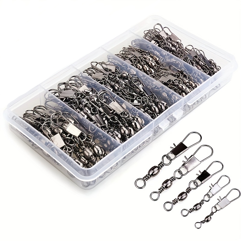 50/200pcs Barrel Snap Swivel F - Fishing Hook Offset 评论和价格