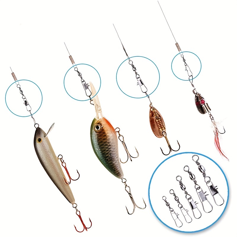 50/200pcs Barrel Snap Swivel F - Fishing Hook Offset 评论和价格